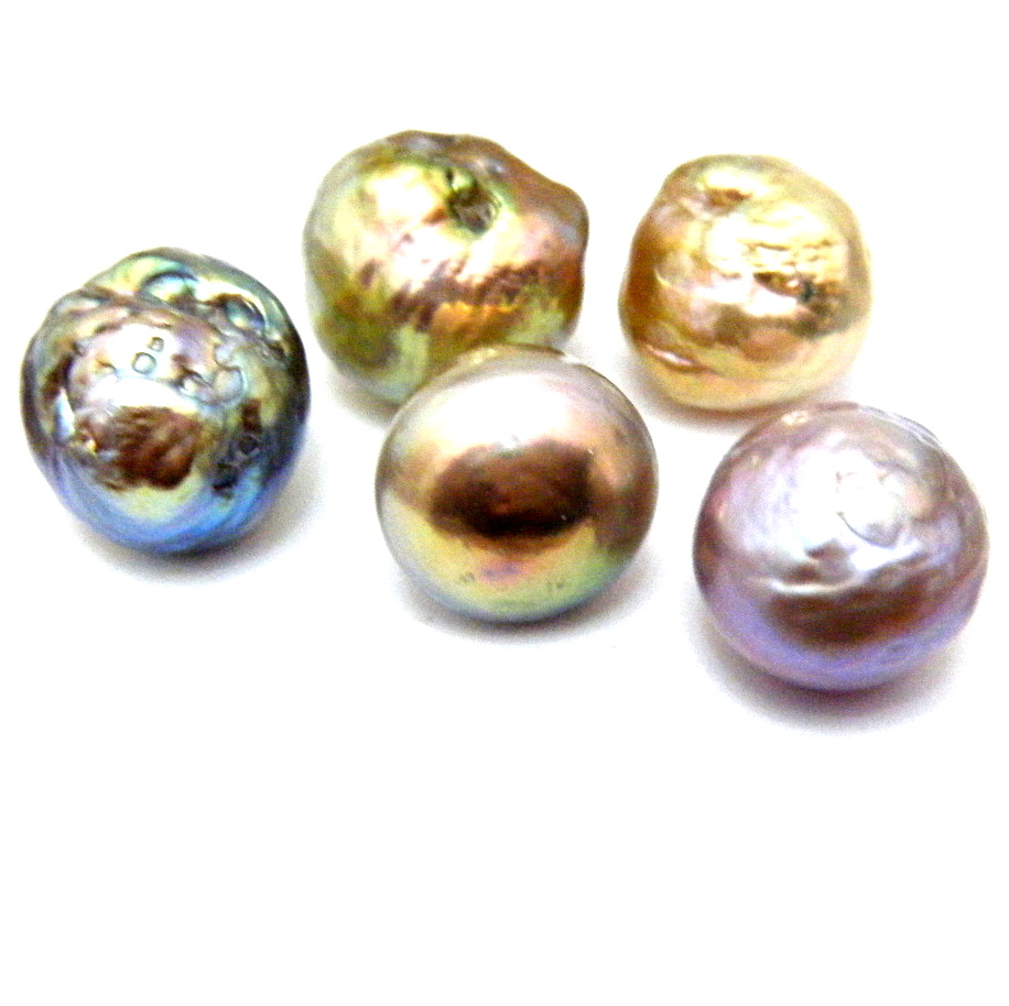 Natural Colours 11-15mm Rounded Ripple Undrilled Pearls